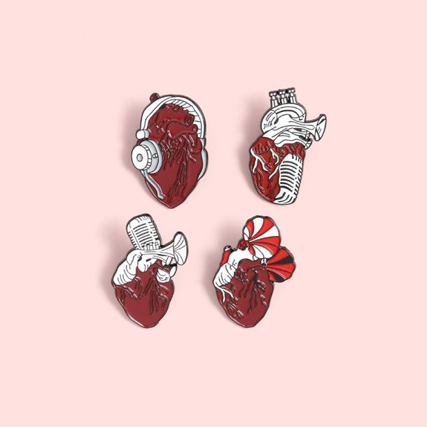 Musical Heart Enamel Pins