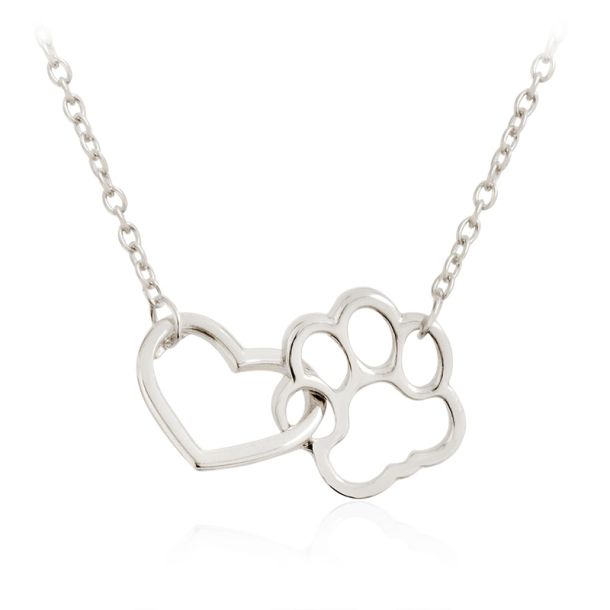 Linked Heart and Paw Pendant