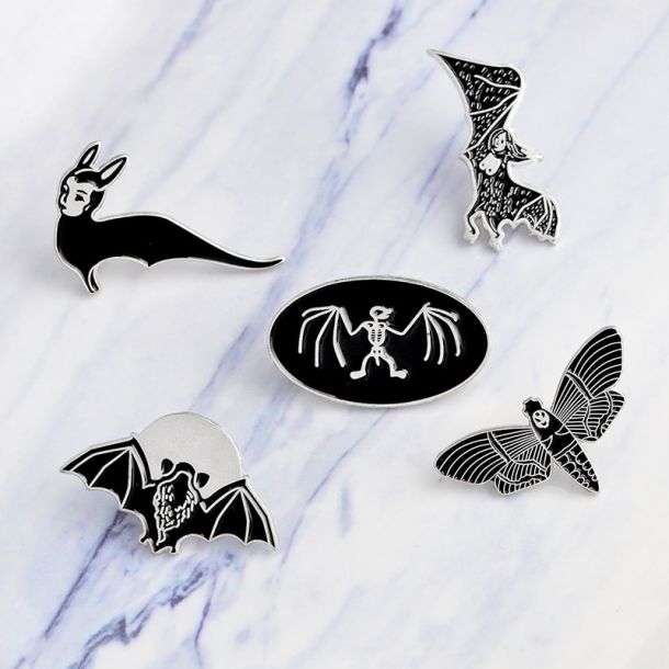 Black Bat Witchy Lapel Pins