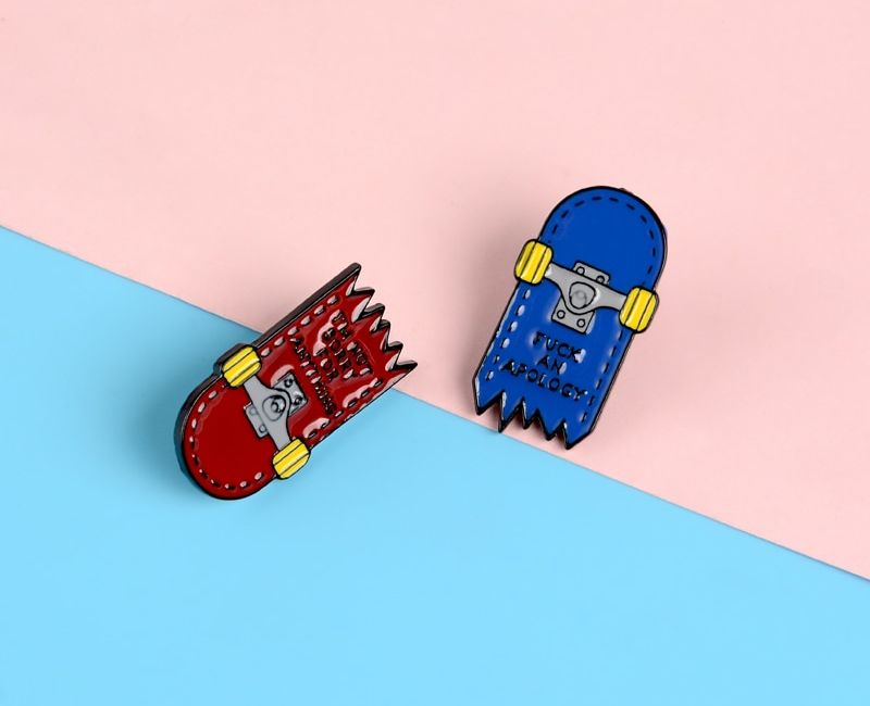 Broken Skateboard Enamel Pins