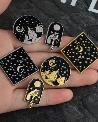 Moonlit Dagger Enamel Pins