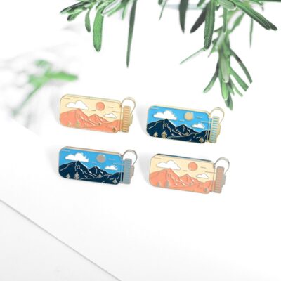 Portable Water Flask Landscape Enamel Pin