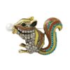 Studded Squirrel Brooch Pin