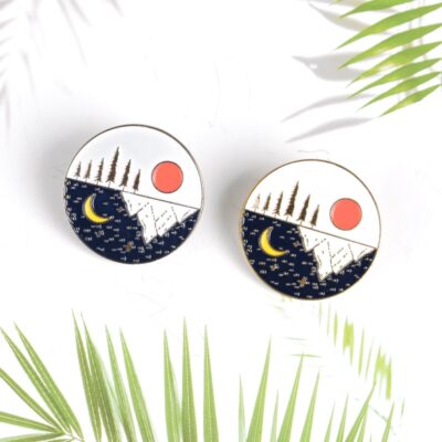 Day and Night Enamel Pin