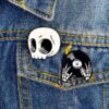 Skeleton Record Enamel Pins