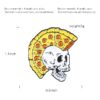 Pizza Mohawk Skull Enamel Pin