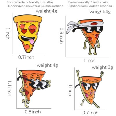 Funny Pizza Man Enamel Pins