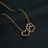 Linked Heart and Paw Pendant
