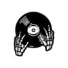 Skeleton Record Enamel Pins