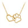 Linked Heart and Paw Pendant