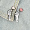 Gothic Skeleton Heart Enamel Pins