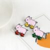 3pcs/set Pig With Rain Boots Enamel Pins