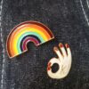 Funny Corgi Rainbow Enamel Pins
