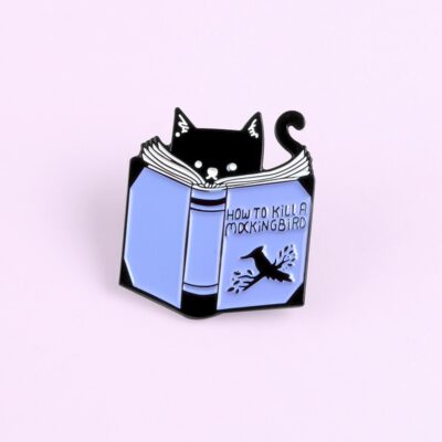 Reading Cat Enamel Pin